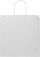 Miniatyrbilde 1 av Hvit Papirpose XL (31 x 12 x 31 cm) 120 g/m2 Kraftpapir med Vridde Håndtak