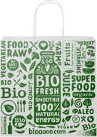 Miniatyrbilde 2 av Hvit Papirpose XL (31 x 12 x 31 cm) 120 g/m2 Kraftpapir med Vridde Håndtak