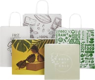 Miniatyrbilde 5 av Hvit Papirpose XXL (31 x 12 x 41 cm) 120 g/m2 Kraftpapir med Vridde Håndtak