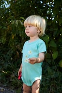 Miniatyrbilde 1 av Charcoal Neutral Babybody med korte ermer