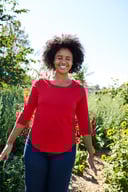 Miniatyrbilde 3 av Bordeaux Neutral 3/4 Erm T-skjorte Dame