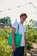 Miniatyrbilde 1 av Charcoal Neutral Lange Håndtak og Belg Handlenett