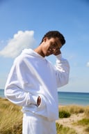 Miniatyrbilde 1 av Hvit Neutral Tiger Cotton Tiger Cotton Oversized Hoodie w. Side Pockets