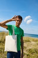 Miniatyrbilde 1 av Natur Neutral Tiger Cotton Tiger Cotton Shopping Bag w. Long Handles