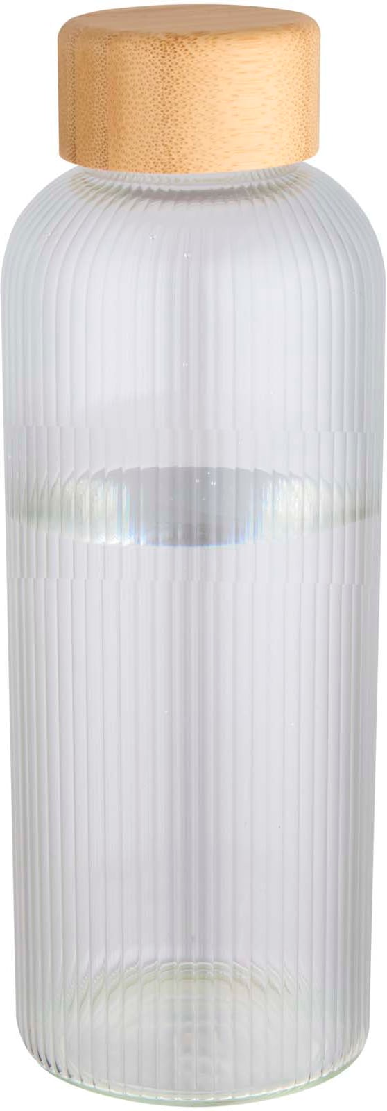 Hovedproduktbilde for Transparent Mirage enkeltvegget borosilikat glassflaske med bambuslokk, 650 ml