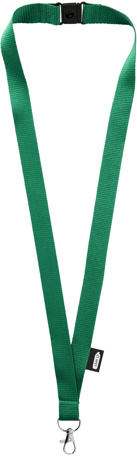 Hovedproduktbilde for Grønn Tom RPET Nøkkelbånd med Sikkerhetsklips