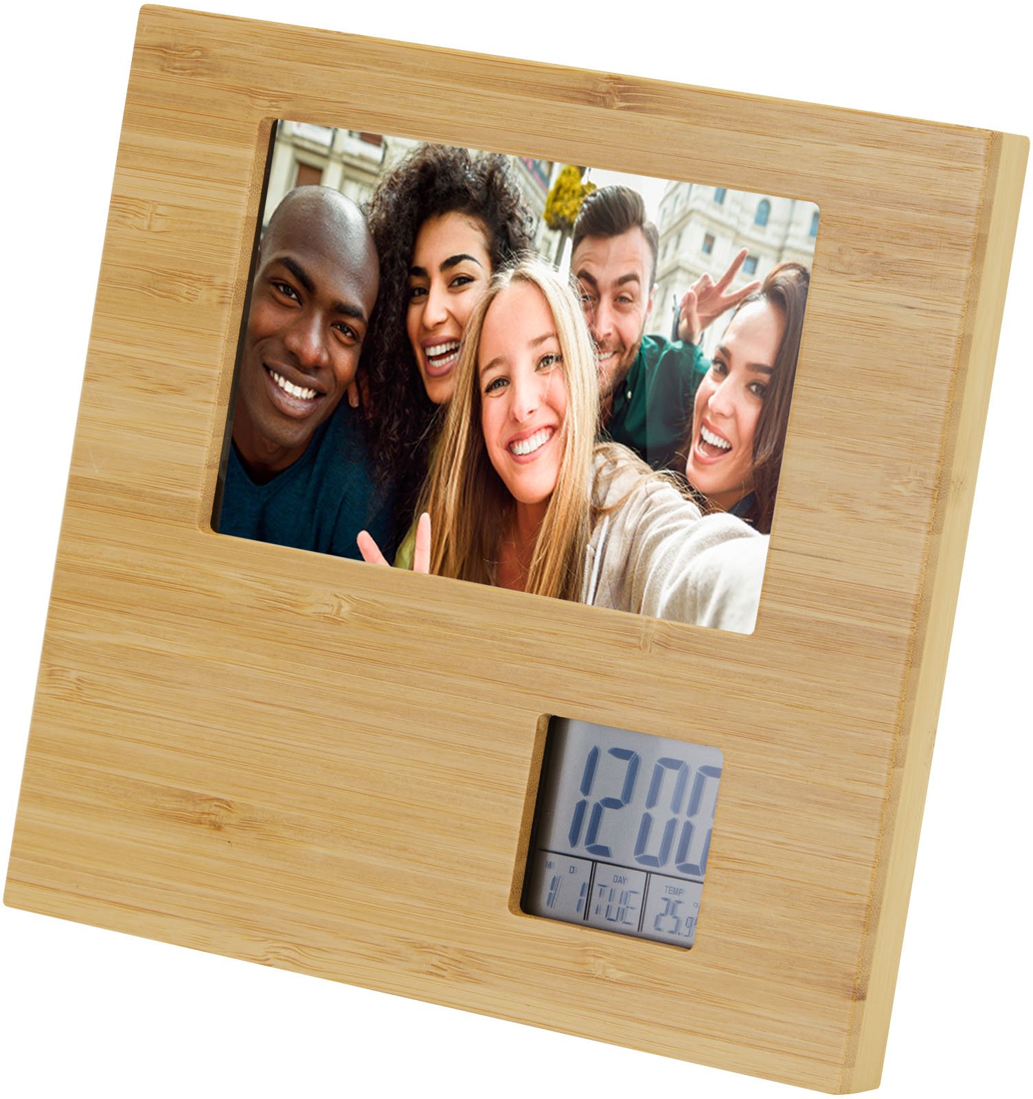 Hovedproduktbilde for Naturhvit Sasa Bambus Fotoramme med Termometer