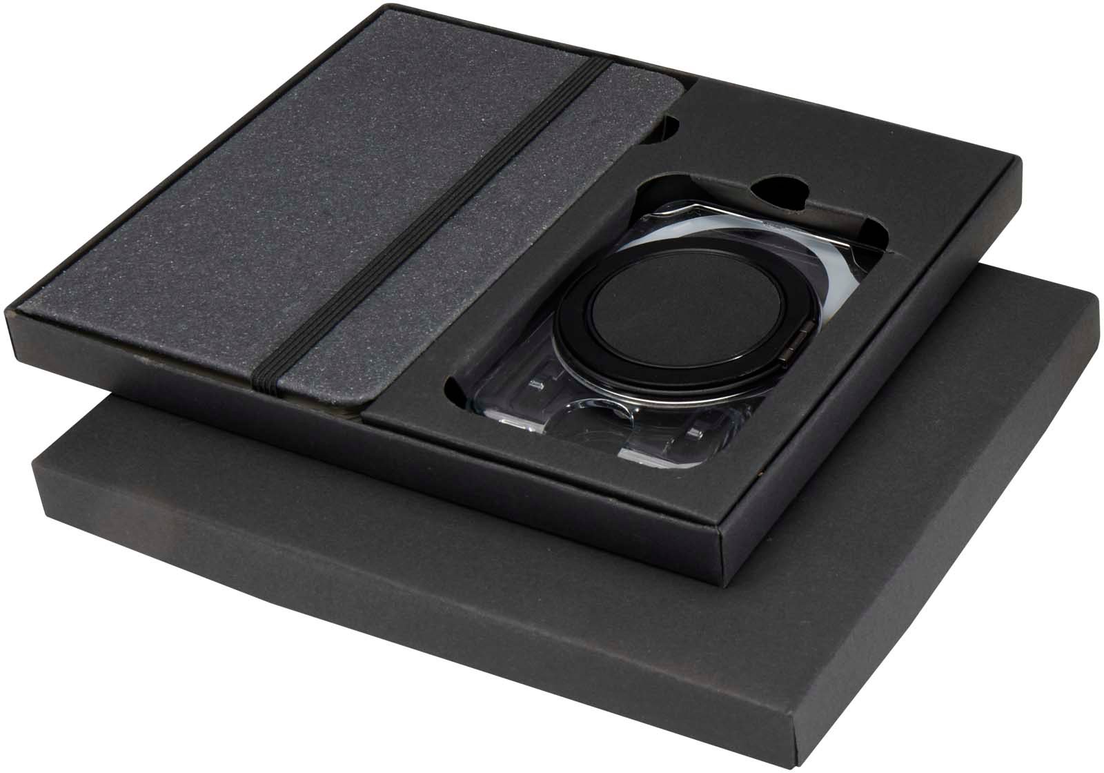 Hovedproduktbilde for Grå Kern A6 notatbok med hardt omslag og MagSafe lommebokgavesett