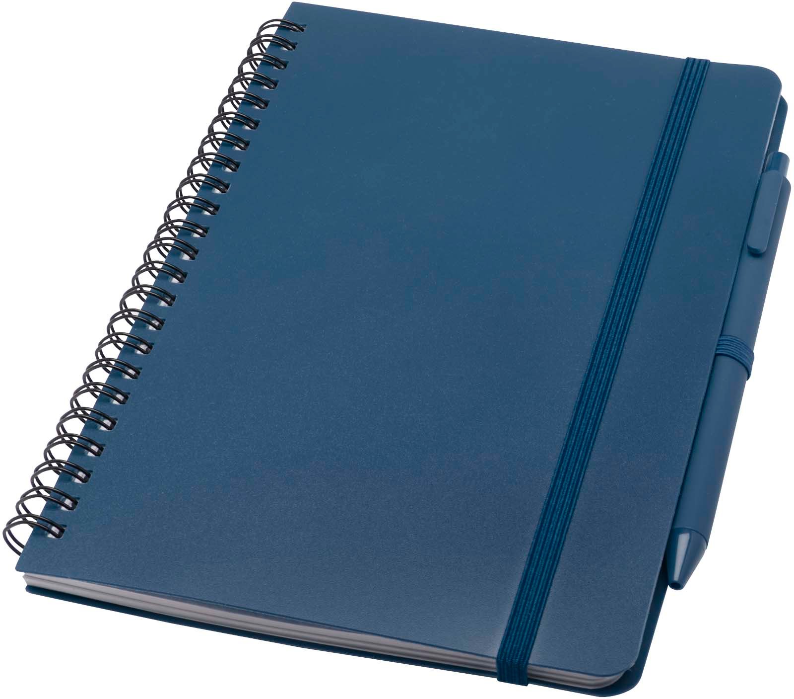 Hovedproduktbilde for Havblå Thalaasa A5 Notatbok med Hardt Omslag av Havbundet Plast og Kulepenn