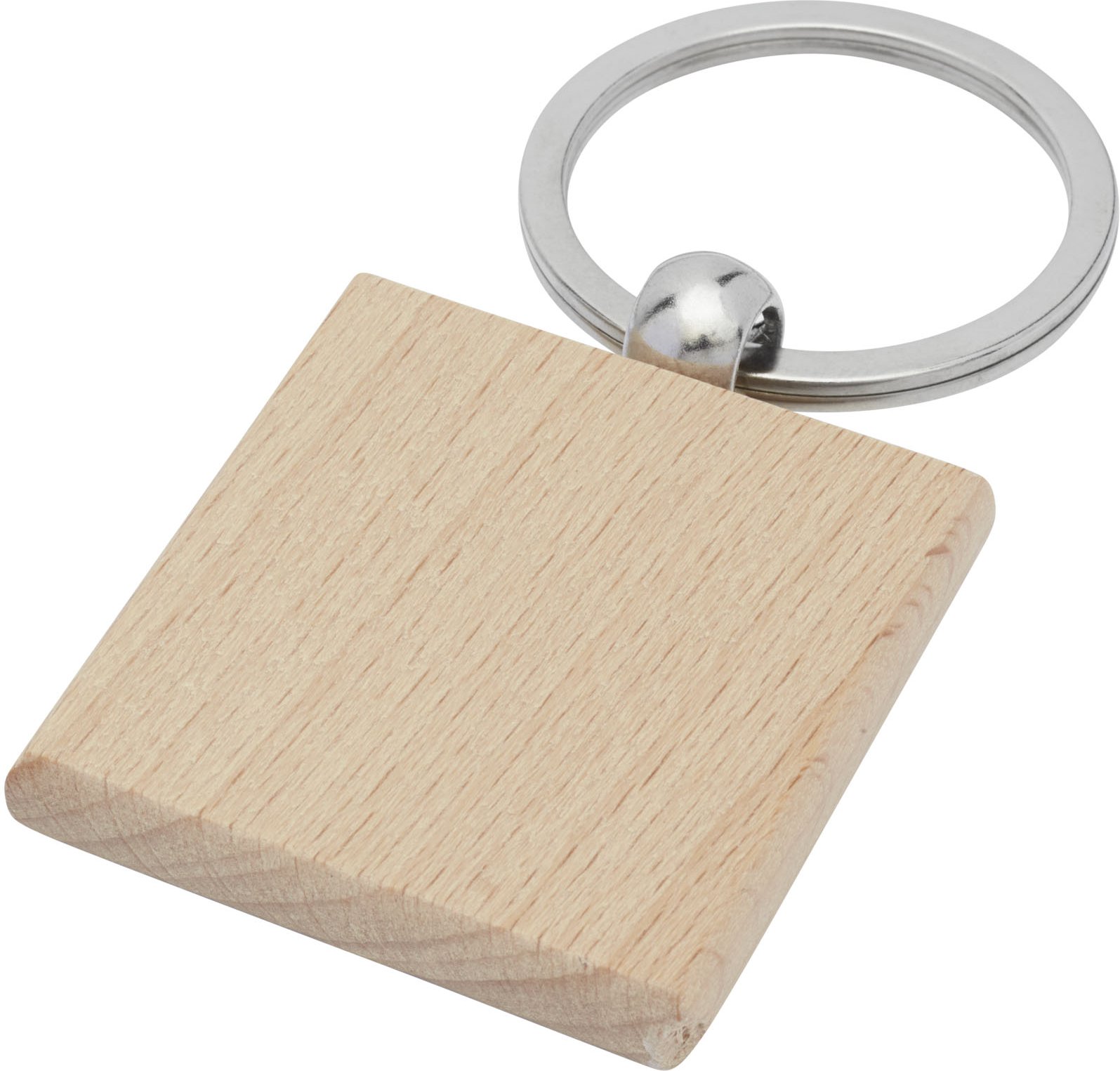 Hovedproduktbilde for Naturhvit Gioia Bøk Kvadratisk Nøkkelring