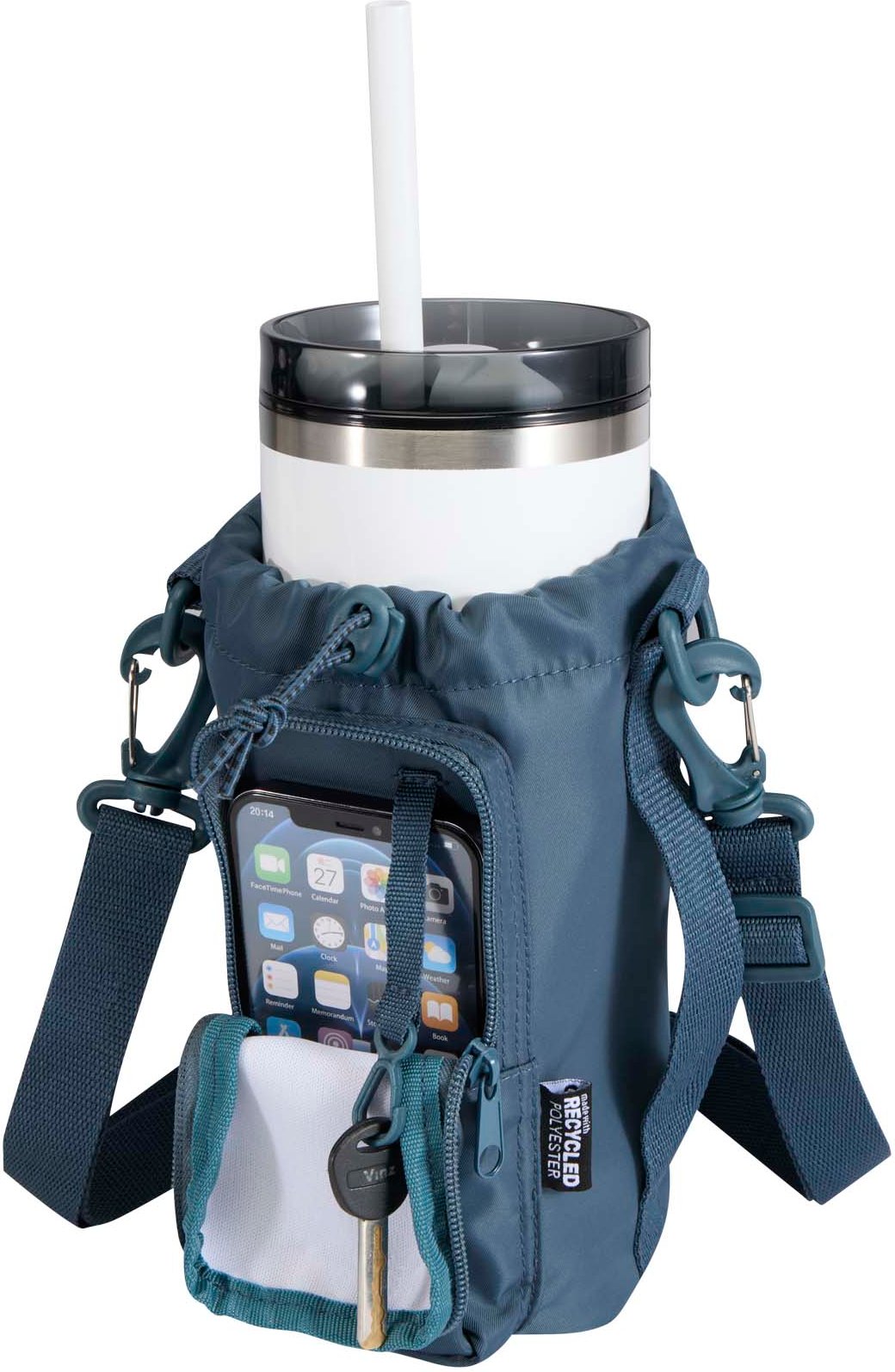 Hovedproduktbilde for Hale blue Trip Aware™ RPET 2L Flaskeveske med Snøring