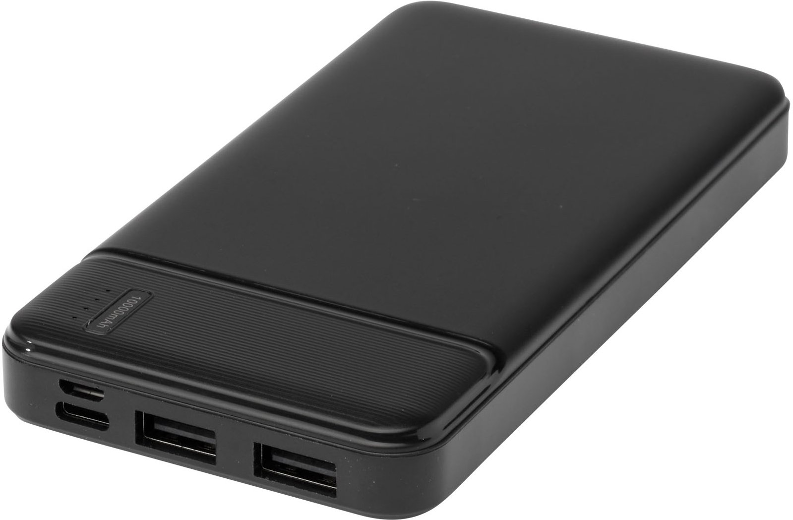 Hovedproduktbilde for Solid svart Loop 10.000 mAh Resirkulert Plast  Powerbank