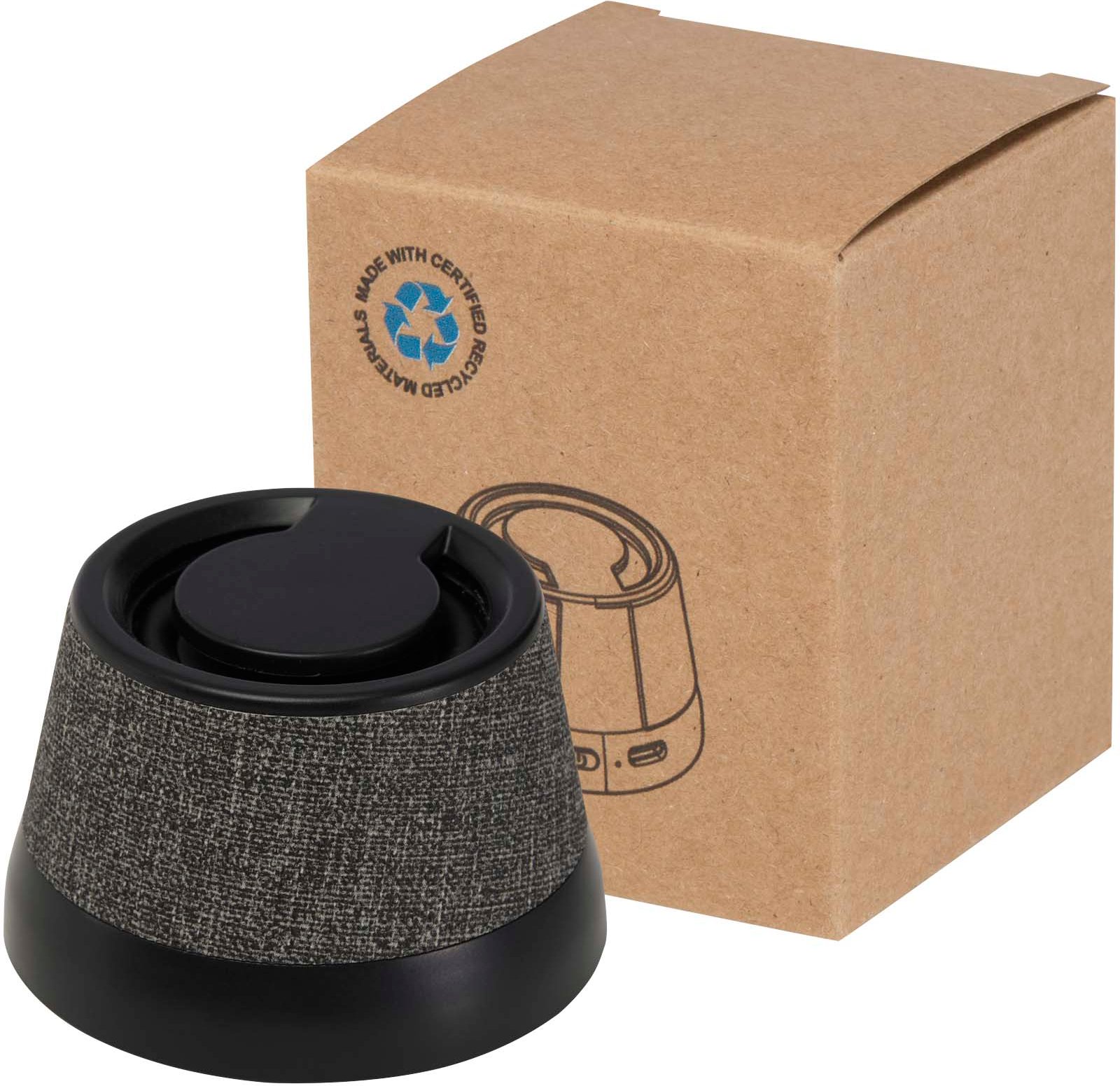 Hovedproduktbilde for Solid svart Horna 3 W Resirkulert Plast Magnetisk Trådløs  Høyttaler