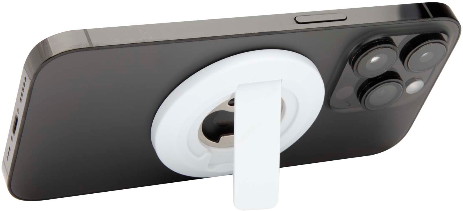 Hovedproduktbilde for Hvit Ain Resirkulert Plast Magnetisk Telefonholder med Flaskeåpner