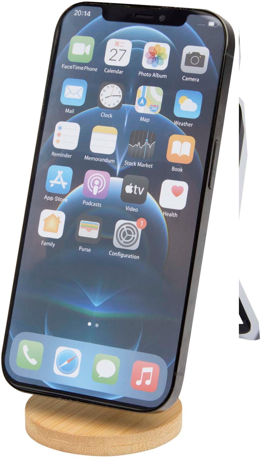 Hovedproduktbilde for Hvit Alcor Resirkulert Plast Sammenleggbar Magnetisk Telefonholder