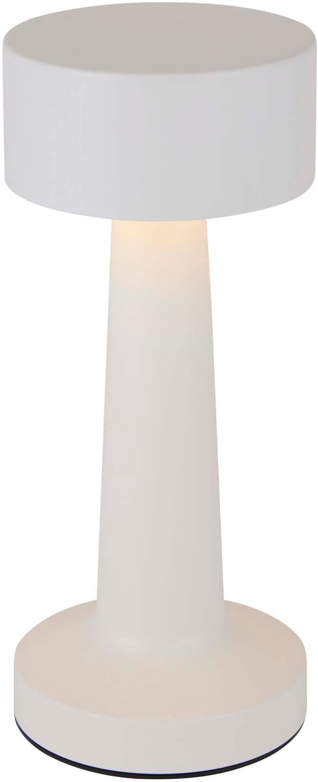 Hovedproduktbilde for Hvit Aludra oppladbar, dimbar bordlampe med 3 lysmoduser