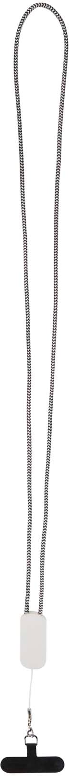 Hovedproduktbilde for Hvit Anser nøkkelbånd for smarttelefon av resirkulert plast med innebygd 27 W 5-i-1 kabel