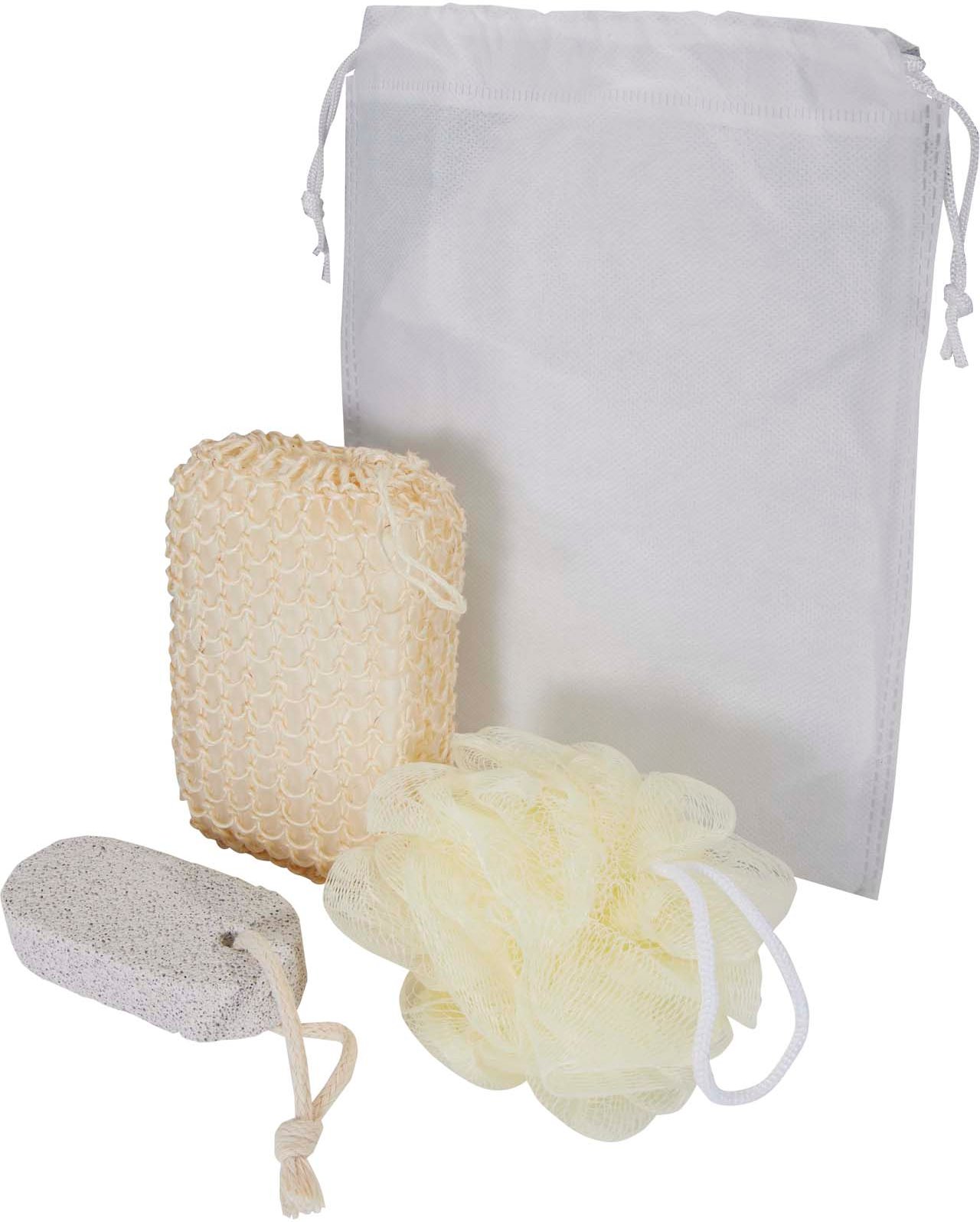 Hovedproduktbilde for Naturhvit Harmony 3-delt Badetilbehørsett