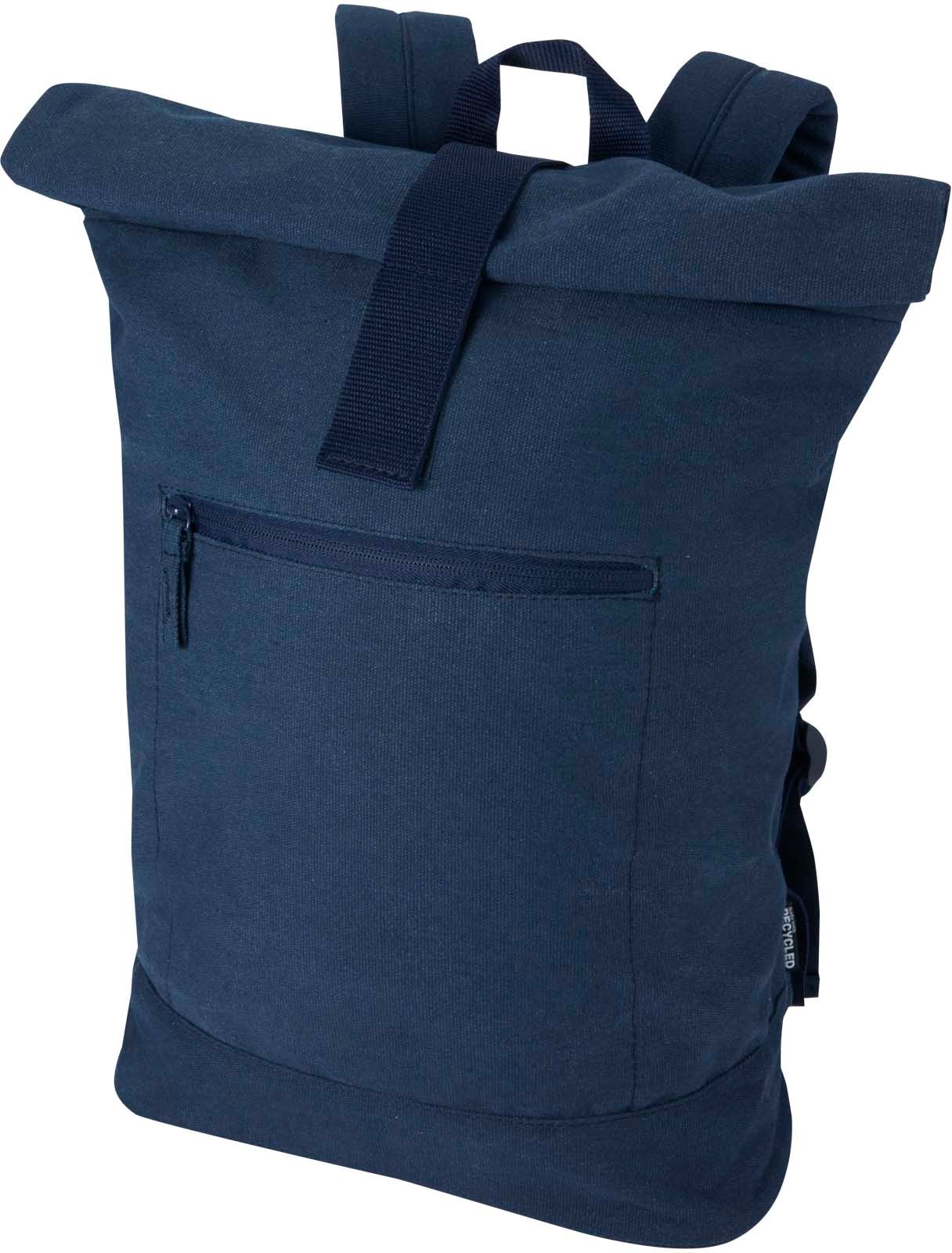 Hovedproduktbilde for Marineblå Recanvas 14" GRS resirkulert ryggsekk med rulletopp, 16 L
