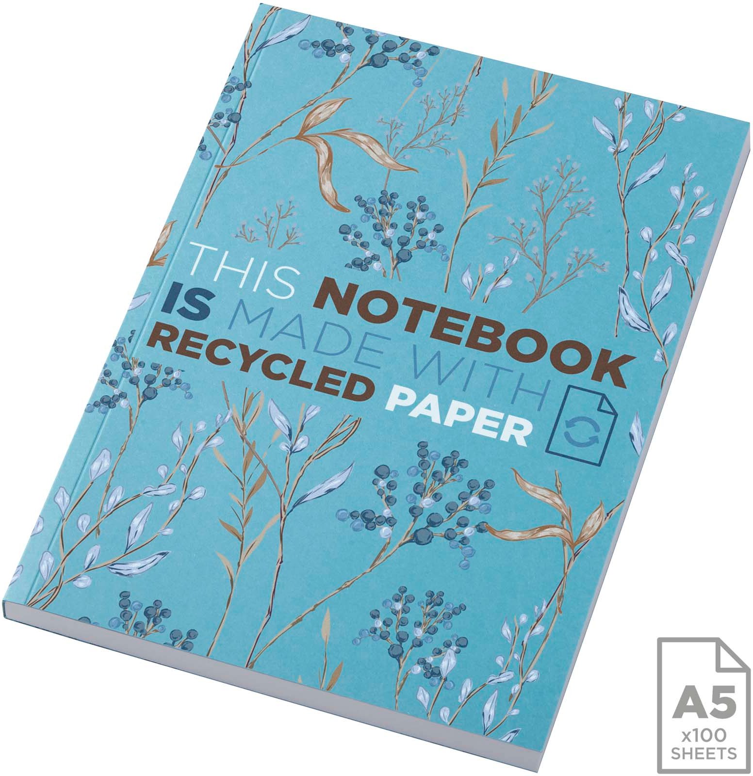 Hovedproduktbilde for Blå Novella Austen A5 Resirkulert Notatbok med Mykt Omslag