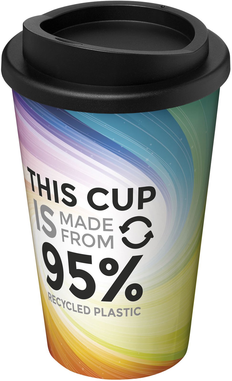 Hovedproduktbilde for Hvit/Solid svart Brite-Americano® 350 ml Resirkulert Plast Termokopp