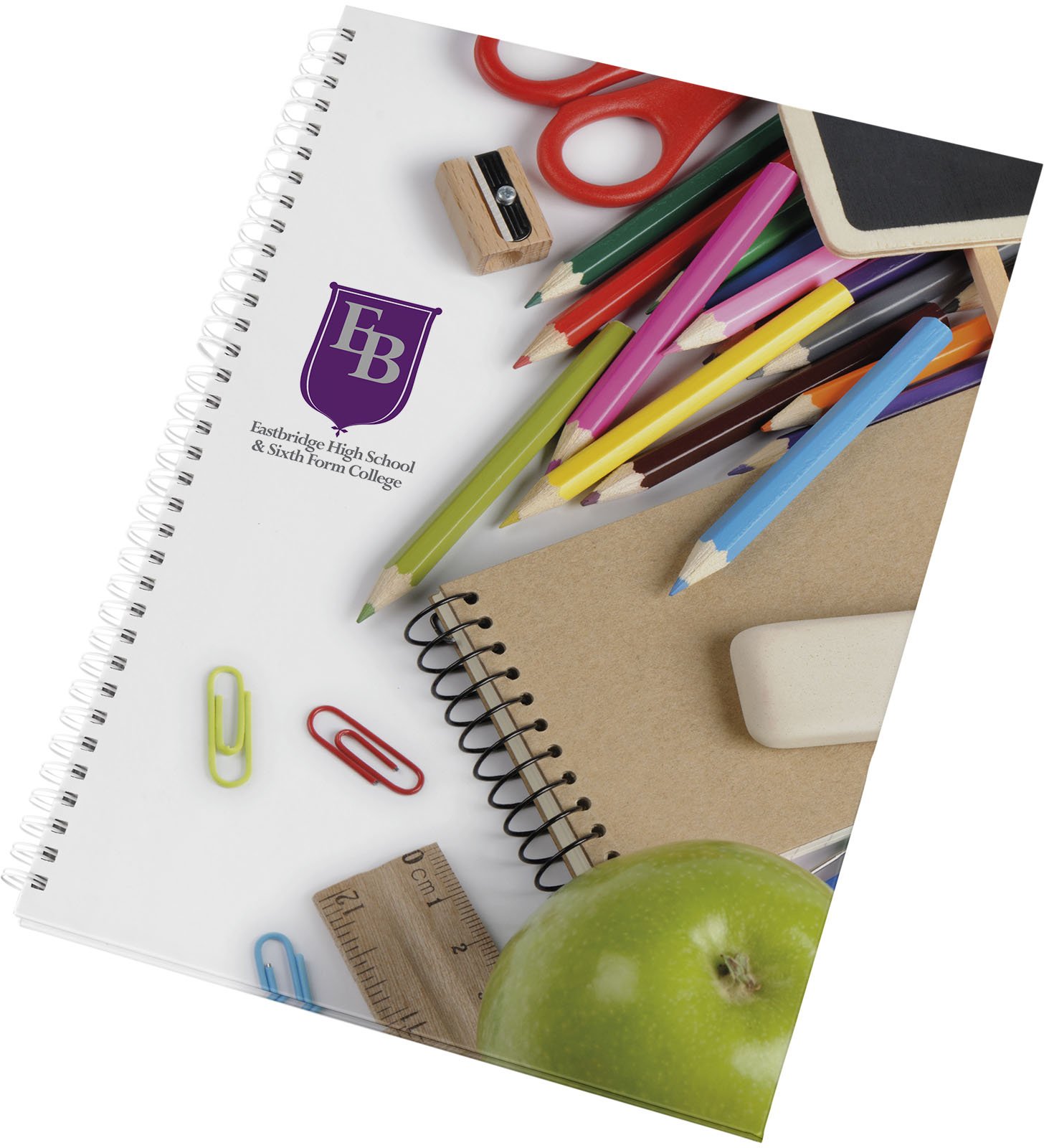 Hovedproduktbilde for Hvit Wire-o A4 Notisbok Hardt Omslag