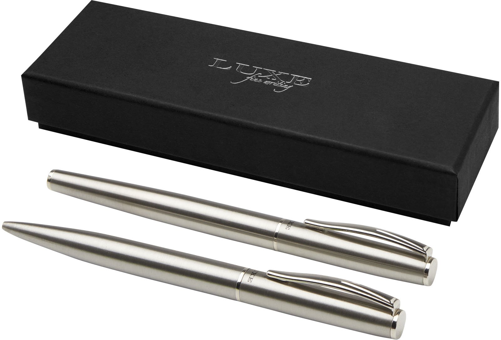 Hovedproduktbilde for Sølv Luxe Didimis Resirkulert Stål Sort Blekk Pennesett