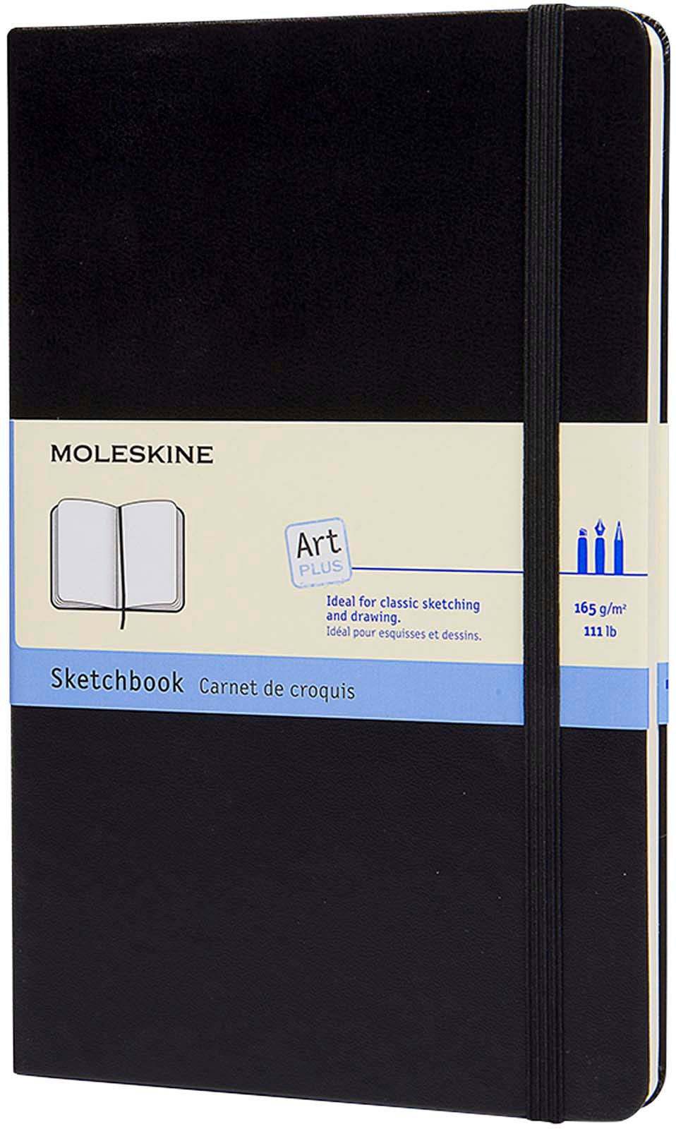 Hovedproduktbilde for Solid svart Moleskine L Skissebok
