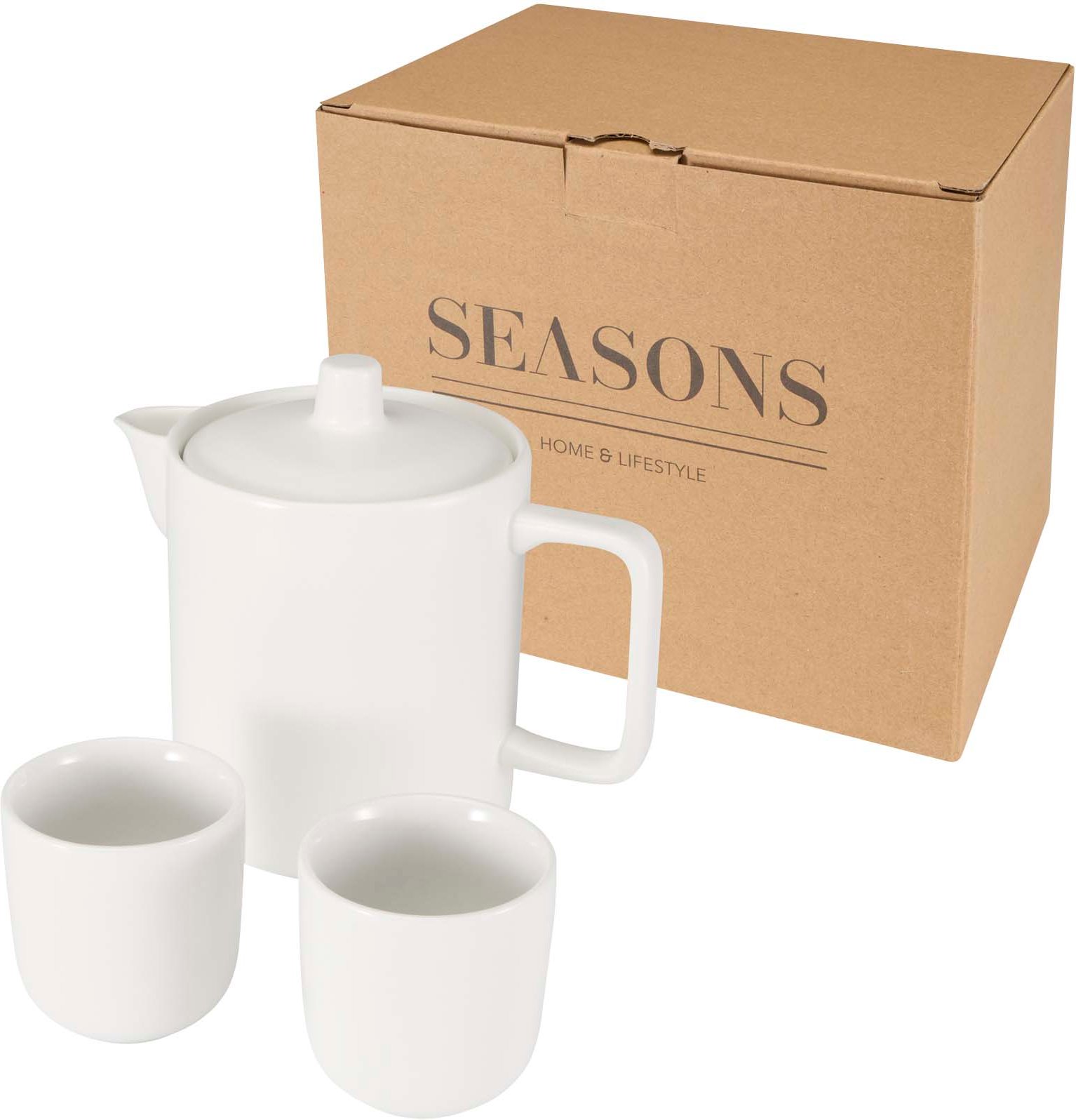 Hovedproduktbilde for Hvit Seasons Suki sett med tekanne og kopper