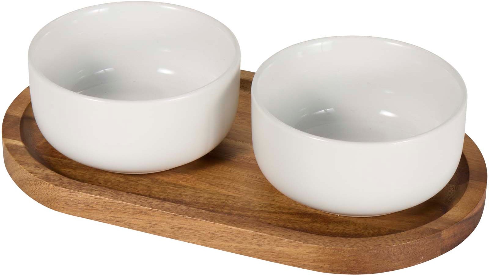Hovedproduktbilde for Hvit Seasons Noa Sett med Trebrett og Serveringsskåler