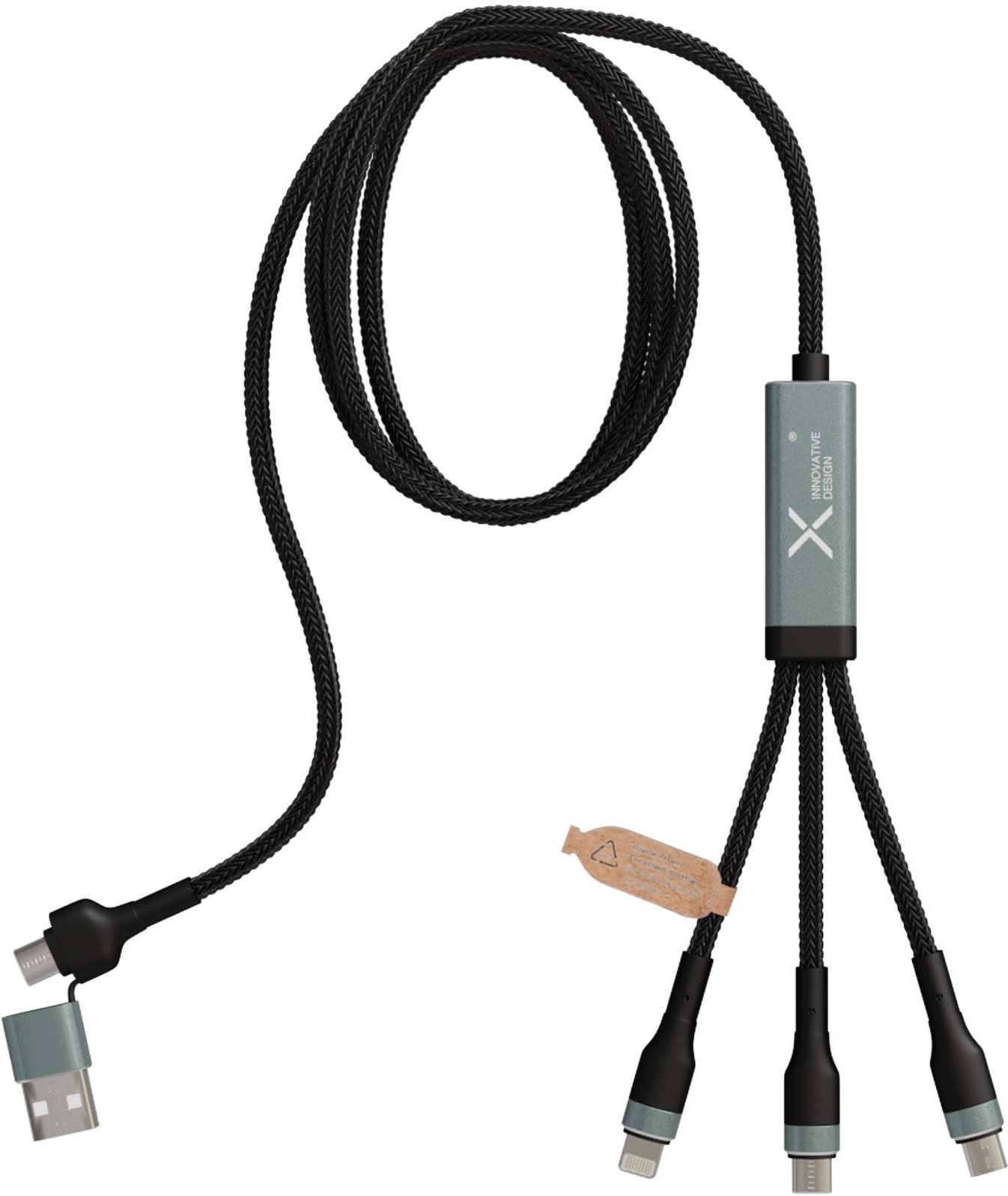 Hovedproduktbilde for Pistolmetall SCX.design C53 100 W RPET 5-i-1 Ladekabel