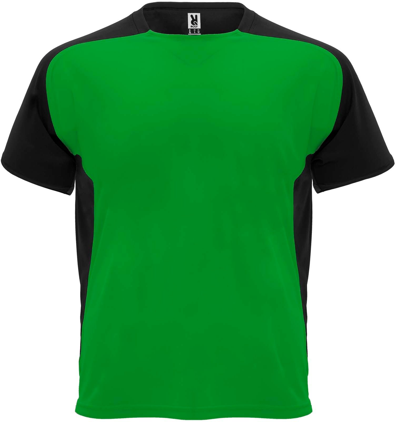 Hovedproduktbilde for Bregnegrønn/Solid svart Roly Bugatti Teknisk T-skjorte