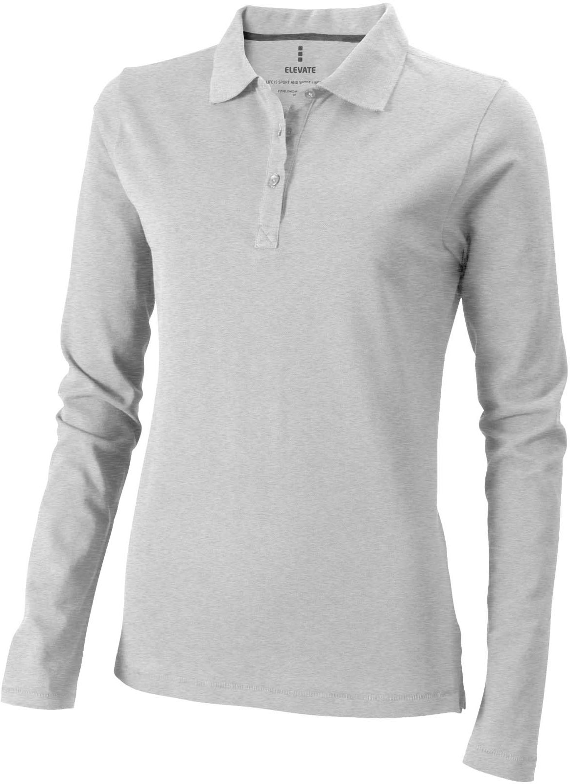 Hovedproduktbilde for Grå melert Elevate Oakville langermet polo dame