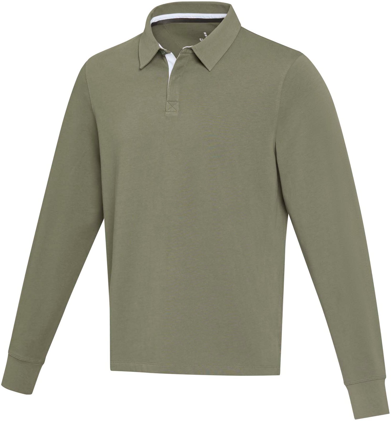 Hovedproduktbilde for Grønn Elevate Clyde unisex organic rugby polo sweatshirt