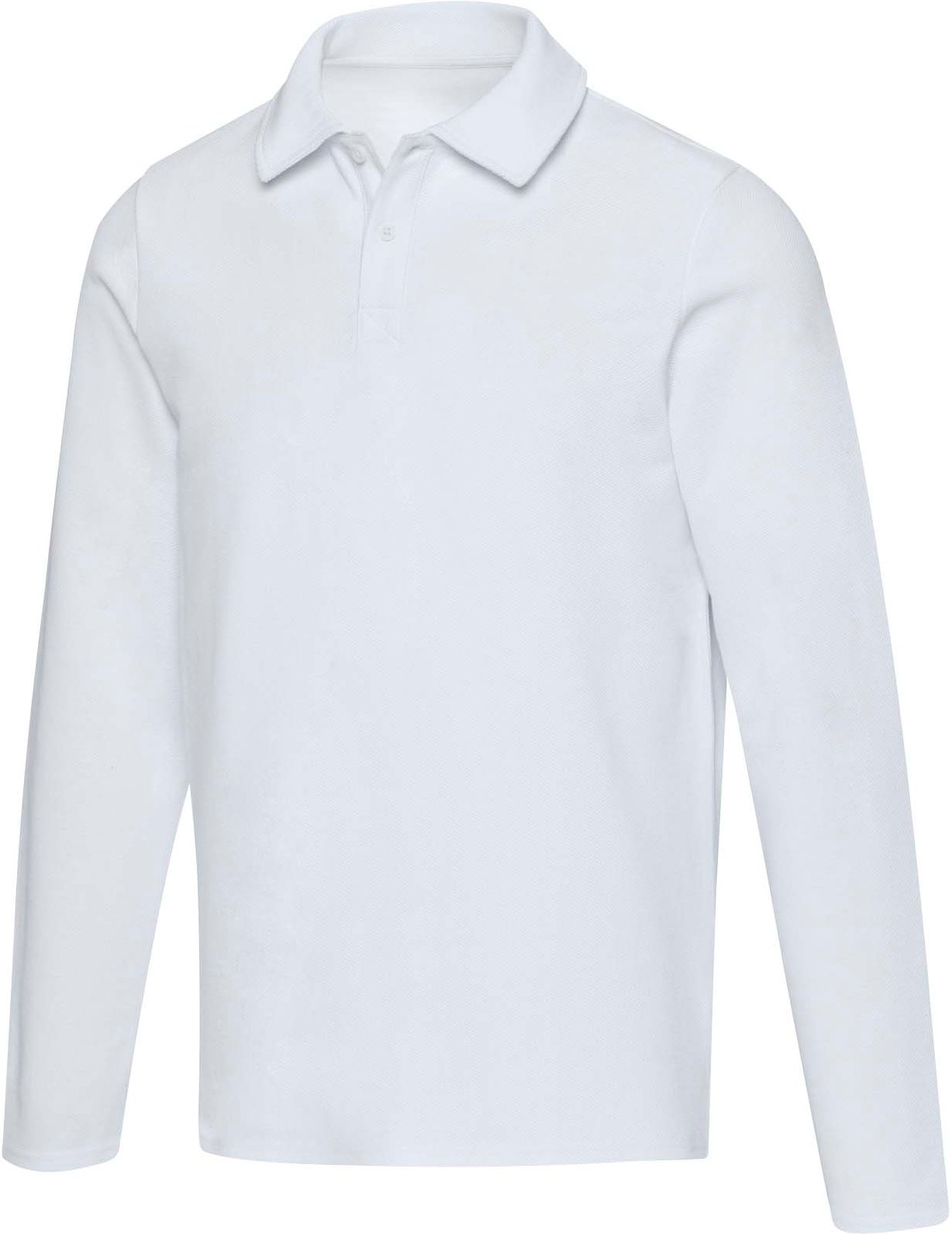 Hovedproduktbilde for Hvit Elevate Apollo langermet unisex poloskjorte