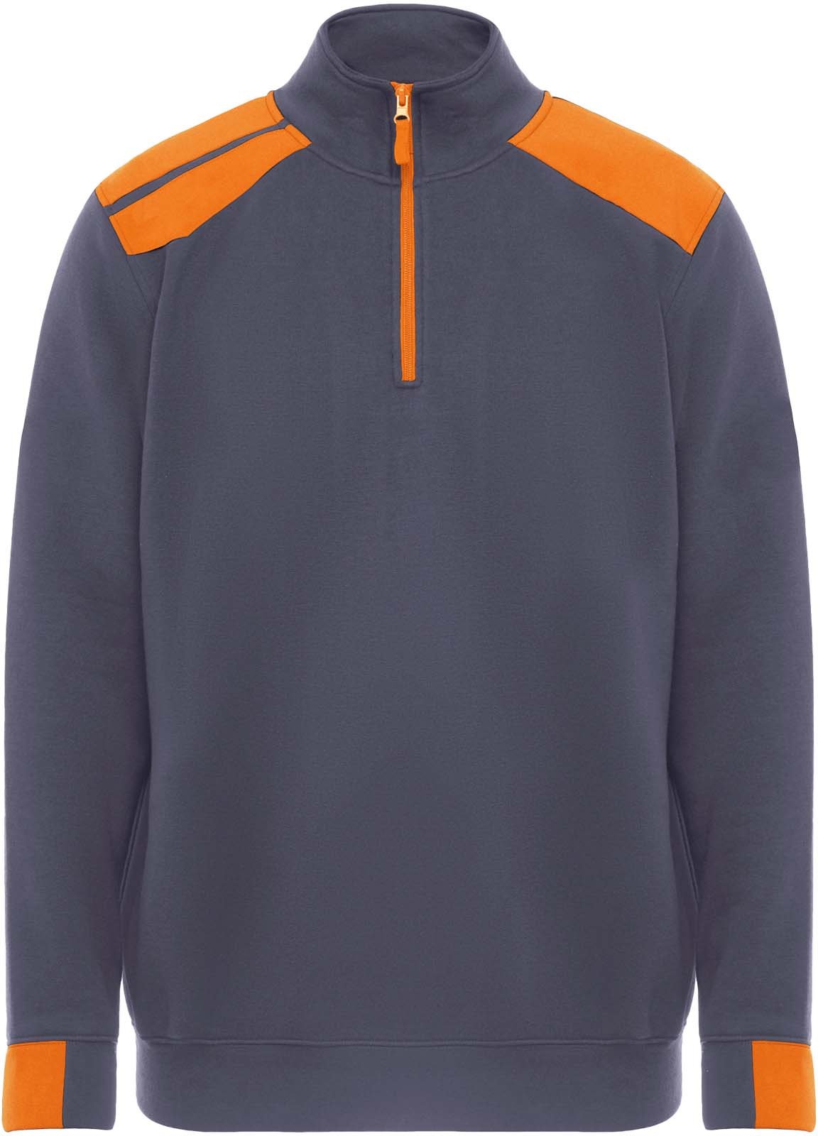 Hovedproduktbilde for Bly/Oransje Roly WRK Maverick 280 g/m2 half zip herregenser