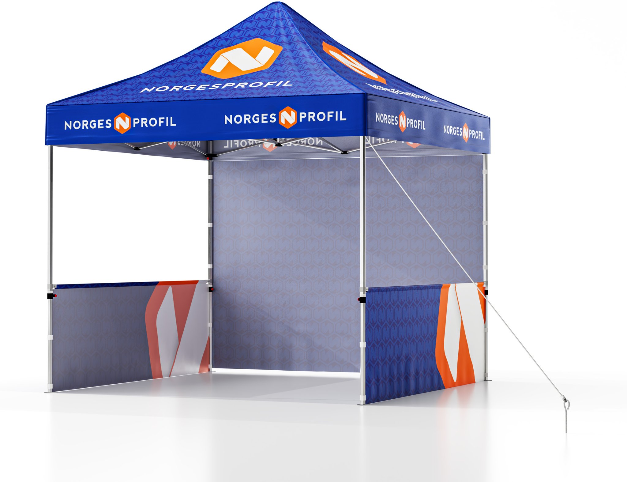 Hovedproduktbilde for Trykk på én side av veggene Telt Popup 3 x 3 meter inkl tak, bakvegg og to halvvegger