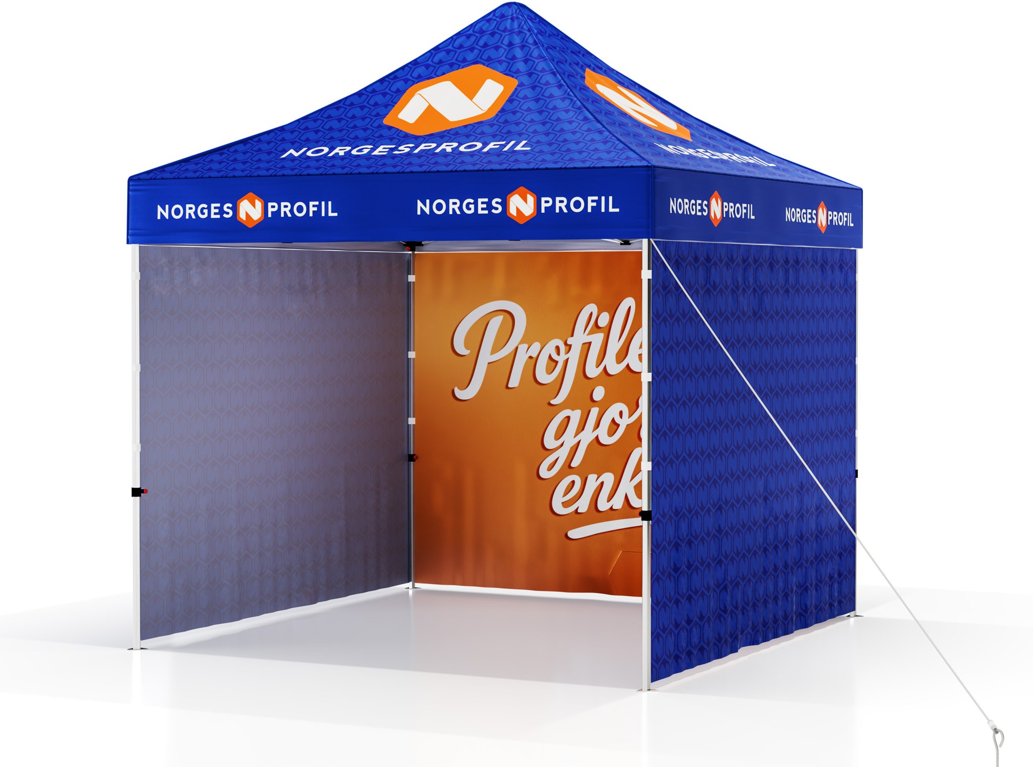 Hovedproduktbilde for Trykk på én side av veggene Telt Popup 3 x 3 meter inkl tak og tre vegger