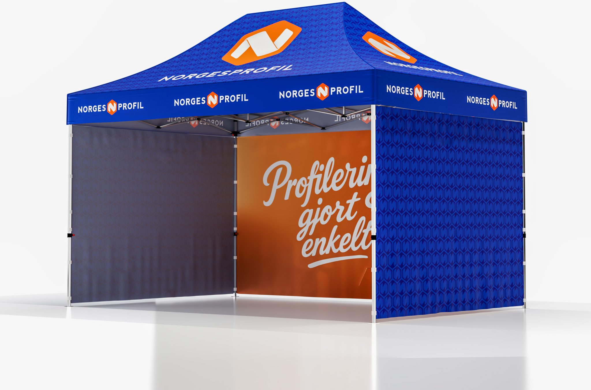 Hovedproduktbilde for Trykk på én side av veggene Telt Popup 4,5 x 3 meter inkl tak og tre vegger