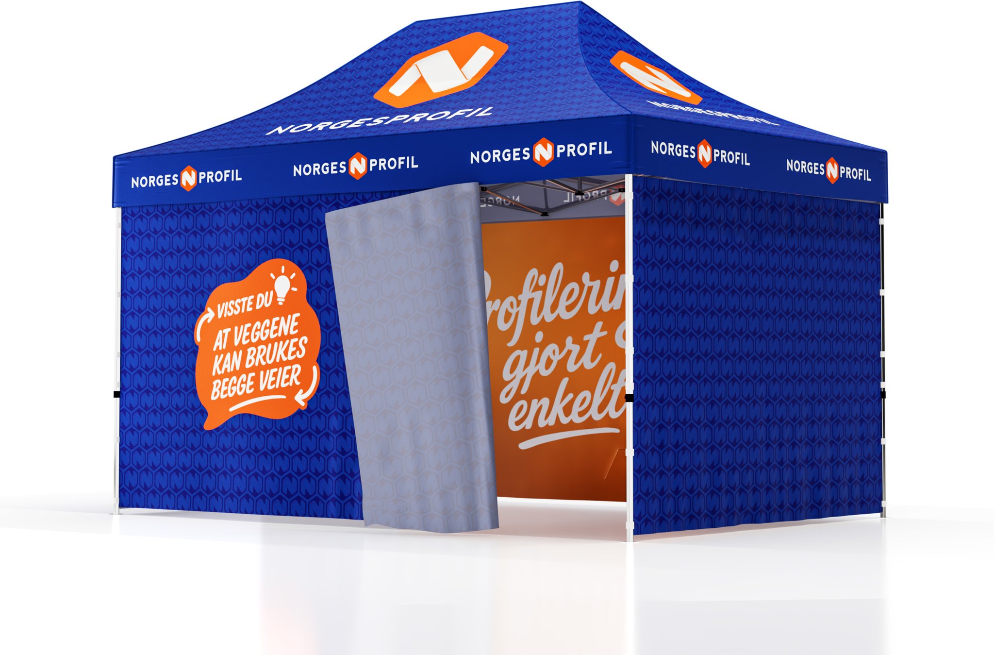 Hovedproduktbilde for Trykk på én side av veggene Telt Popup 4,5 x 3 meter inkl tak og fire vegger