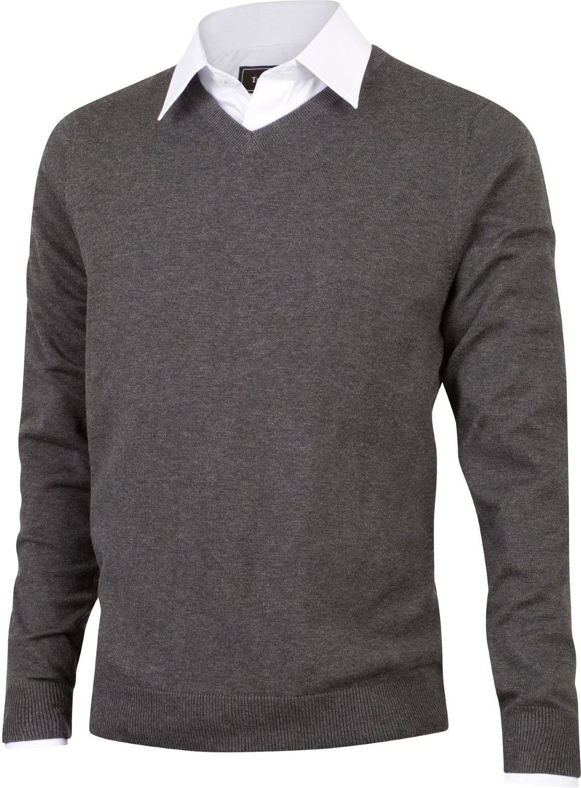 Hovedproduktbilde for Koksgrå Tracker Pima Cotton V-Neck Strikkegenser