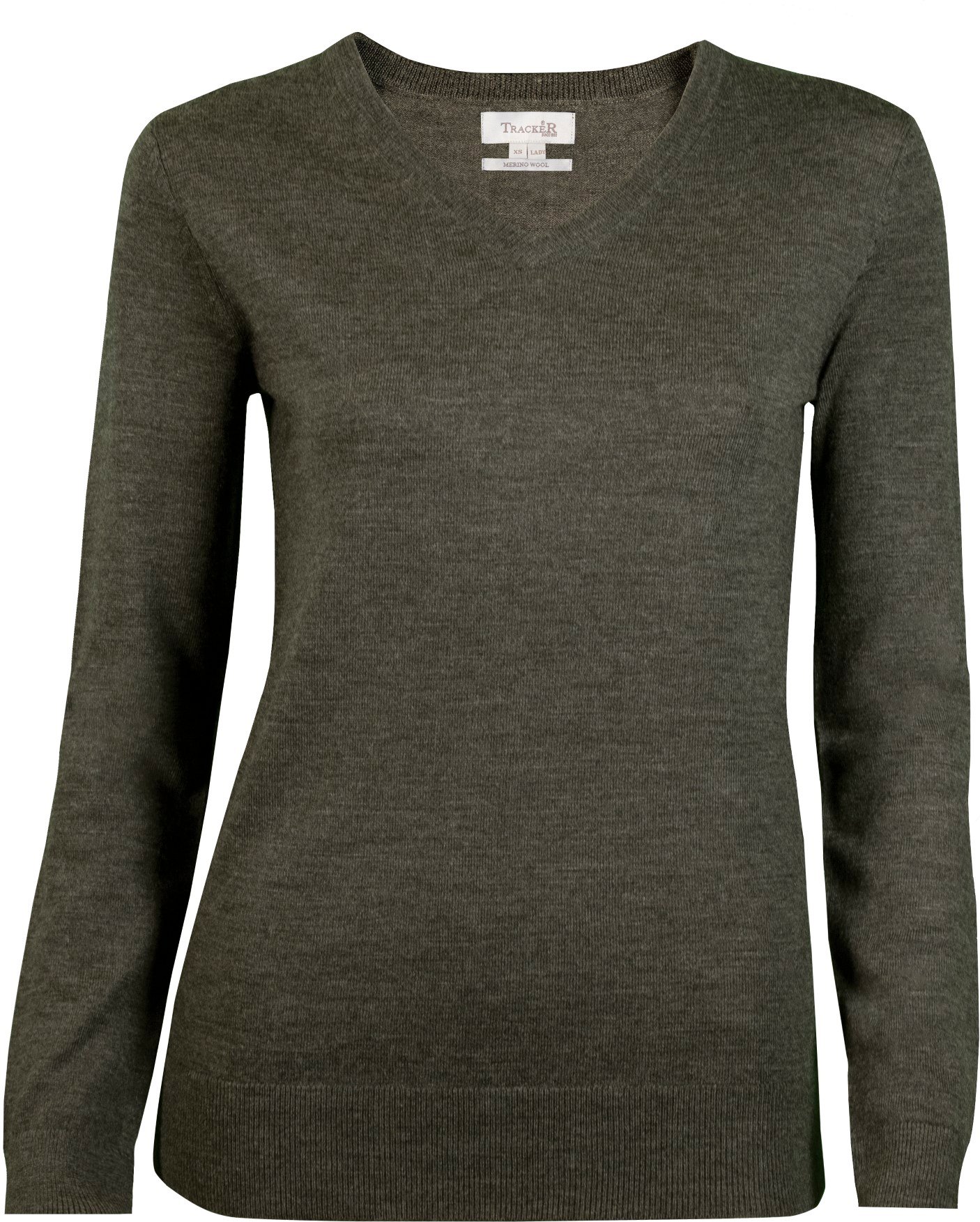 Hovedproduktbilde for Koksgrå Tracker Merino Wool V-Neck Strikkegenser Dame