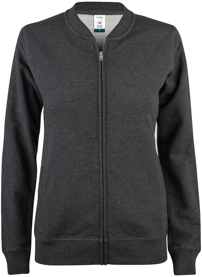 Hovedproduktbilde for Anthracite Melange Clique Premium Økologisk Bomull Collegejakke Dame