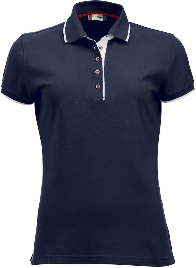 Hovedproduktbilde for Dark Navy/White Clique Seattle Poloskjorte Dame