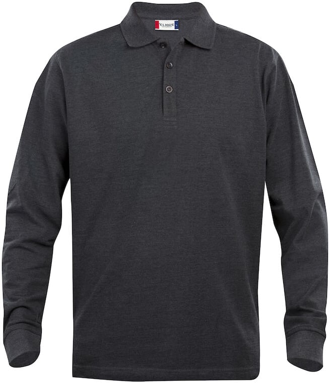 Hovedproduktbilde for Anthracite Melange Clique Classic Lincoln Langermet Poloskjorte