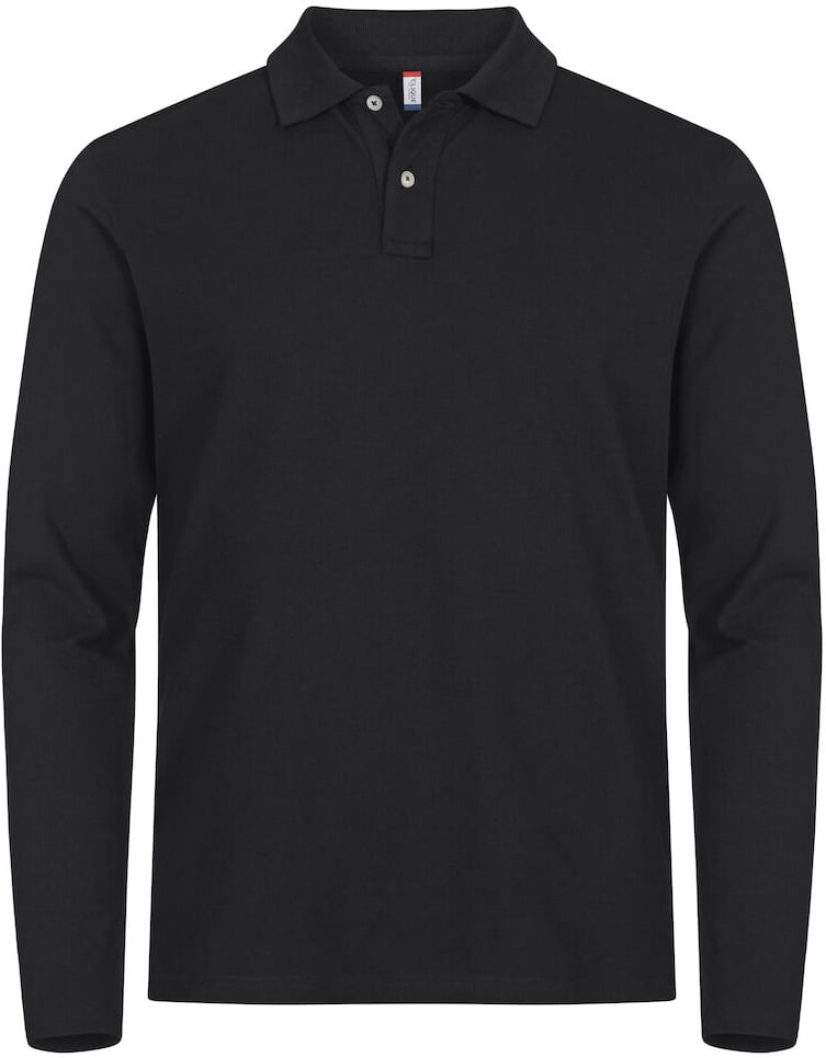 Hovedproduktbilde for Black Clique Stretch Premium Langermet Poloskjorte