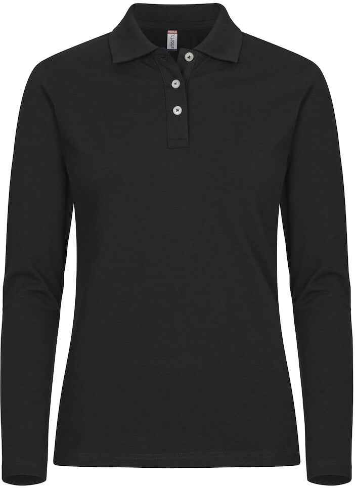 Hovedproduktbilde for Black Clique Stretch Premium Langermet Poloskjorte Dame