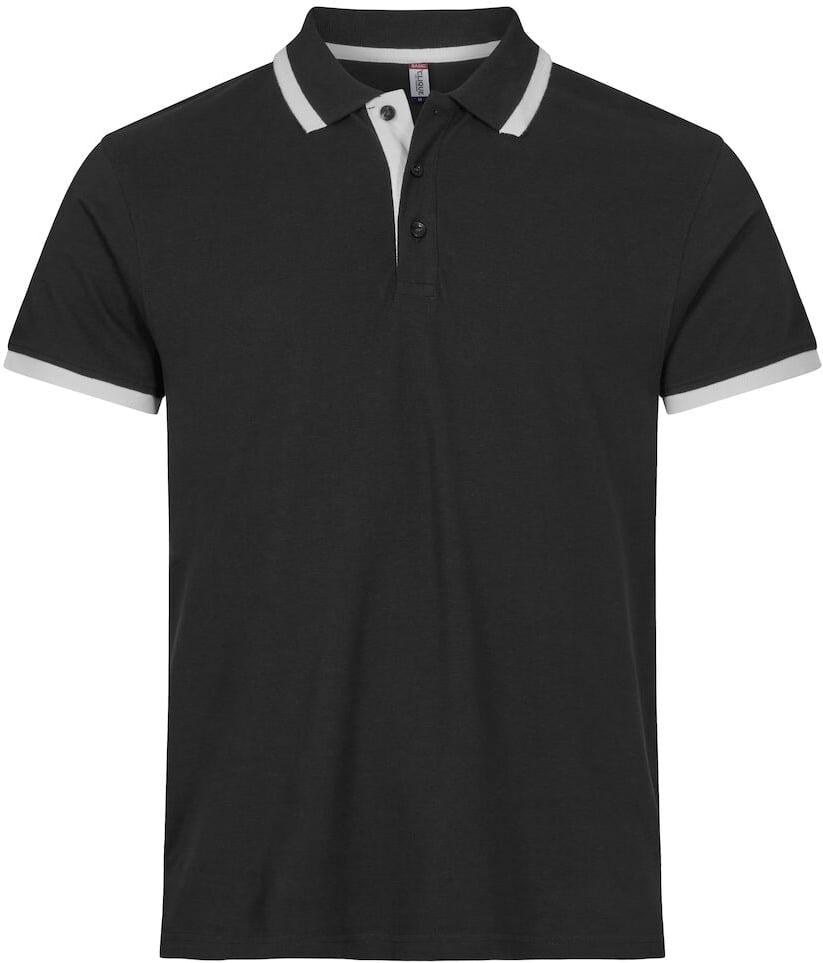 Hovedproduktbilde for Black/White Clique Austin Poloskjorte