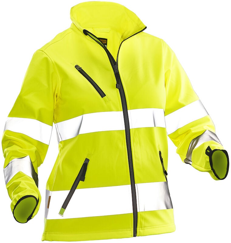 Hovedproduktbilde for Yellow Jobman 1210 Hi-Vis Softshell Jakke Dame