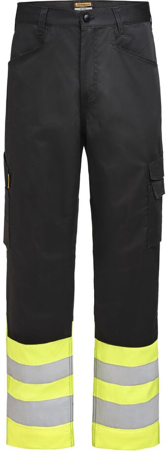 Hovedproduktbilde for Black/HV Yellow Jobman Hi-Vis Kl. 1  Arbeidsbukse Dame